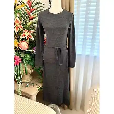 $35 • Buy NWT Zara Soft Knit Belted Midi / Maxi Dress In Grey Marl Women's S