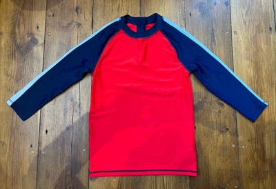£6.99 • Buy Boys M&S Red & Navy Blue Rash Vest High UV UPF50+ Sun Top Protection - 10-11 Yrs