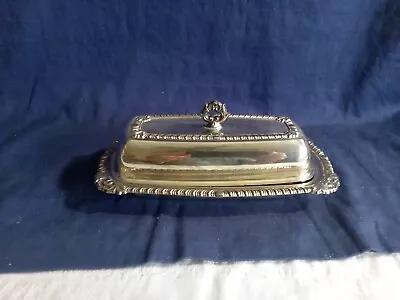 Vintage Decorative Aluminum Butter Dish With Cut Glass Insert • $25