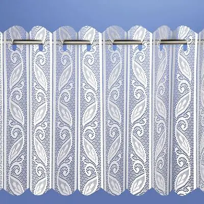 Corsica Lace Net Voile Louvre Vertical Pleated Window Blind Panel - White • £13.89