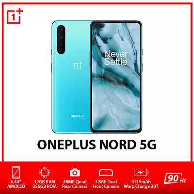 (Unlocked)OnePlus Nord 5G Dual SIM Android Mobile Phone - Blue Marble/12GB+256GB • $903.59
