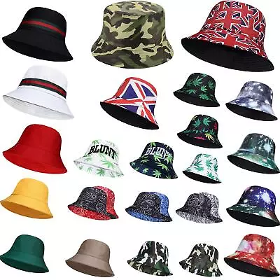 Unisex Reversible Mens Bucket Hats Sun Hats For Women Mens Sun Hats Beach Hat • £7.99