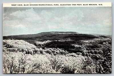 Blue Mounds Wisconsin Recreational Park West View 1938 Postcard • $3.65