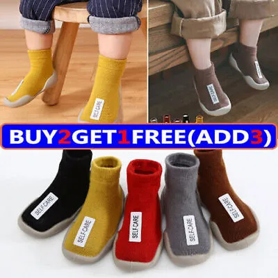 £5.85 • Buy Baby Boys Kids Girls Non-slip Slippers Floor Bed Socks Soft Cotton Shoes Winter