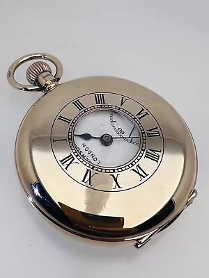 1926 9ct Gold Half Hunter Pocket Watch Black Numerals J. W. Benson Orig. Receipt • £2950