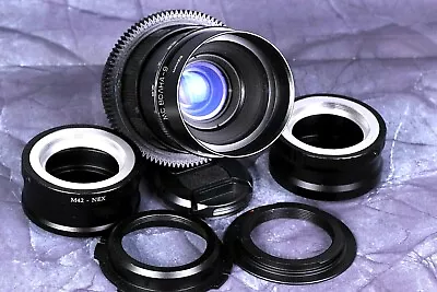 Cine Lens MC Volna 9 Mod Lens Cinema Soviet Makro 50mm 2.8 Bokeh Adapter Choice • $210.99