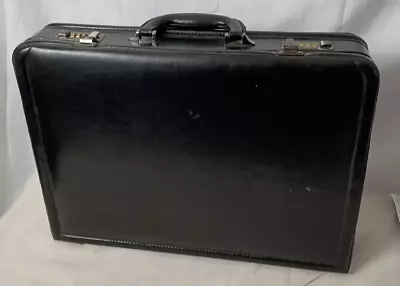 Samsonite Leather Briefcase Black Combination Locking (needs The Combo Reset) • $29