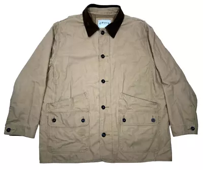 Orvis Field Jacket Mens XXL Khaki Quilt Lined Corduroy Collar Barn Chore Coat • $39.95