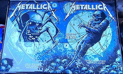 METALLICA POSTER SET Montreal Canada 2023 BRANDON HEART Signed & Match Num 37/50 • $325.94