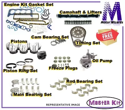 MERCRUISER Chevy GM 283 V8 Marine Engine MASTER Rebuild Overhaul Kit (REV Rot) • $693.25