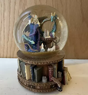 San Francisco Music Box Glitter Globe Wizard & Dragon Moonlight Sonata Sarnat • $40