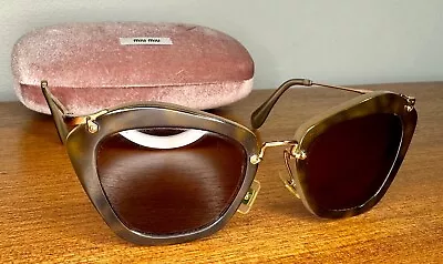 MIU MIU Tortoise Cat-Eye Sunglasses SMU 10N HAH-1X1 • $70