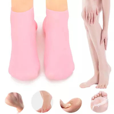 2 Pair Full Length Silicone Gel Moisturizing Socks Foot Care Protector Free Ship • $8.99