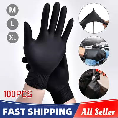 100pcs Black Disposable Nitrile Mechanic Blend Gloves Tattoo Latex & Powder Free • $16.69