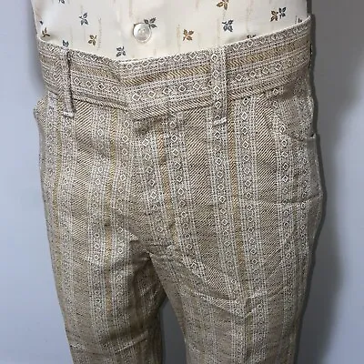 Vtg 60s 70s Mens 32 31 Pants Sears Disco Hippie Woodstock Leisure Striped Cotton • $168.59