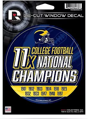 Michigan Wolverines 5  Decal Sticker 11X Champions Emblem Football University Of • $9.69