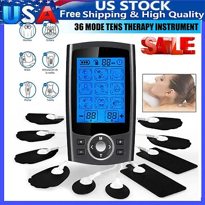 36 Modes Tens Unit Muscle Stimulator Machine Pulse Massager Therapy Pain Relief • $26.99