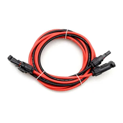 $8.99 • Buy 10 AWG Pair Solar Panel Extension Cable Black+Red Silicone Wire With Connectors