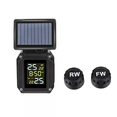 Wireless Solar Motorcycle TPMS Tire Pressure Monitoring System 2 External Sensor • $31.40