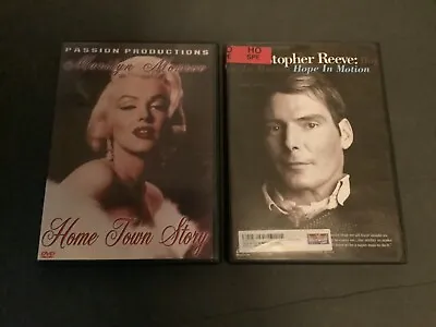 (2) DVD Lot MARILYN MONROE HOME TOWN STORY CHRISTOPHER REEVES HOPE IN MOTION • $9.99