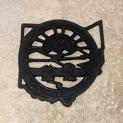 Vintage THE GREAT SEAL OF THE STATE OF OHIO Cast Iron Trivet • $19.99
