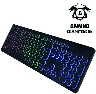 Gaming Keyboard Mouse Backlight Led Rgb Rainbow Colour Usb Wired Pc Ps4 Xbox  • £10.99