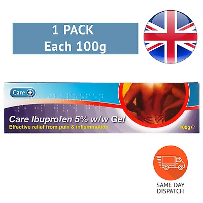 Iboprofen Gel Rapid Pain & Swelling Relief For Back Muscular Injuries 100g X1 • £5.49