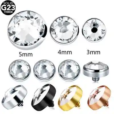 Titanium Crystal Microdermal Piercing - Skin Diver Anchor Labret Jewelry • $5.52