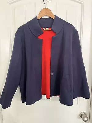 Anthro Moth Navy/Red Amoruso Cardigan Jacket Size XL Knit • $28