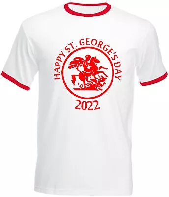 £10.99 • Buy St. George's Day 2022 Ringer T-Shirt Old Kingdoms Religion Festive Warrior Gifts