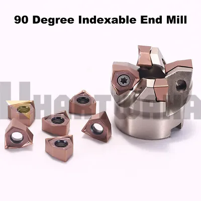 90 Degree Indexable Face Shell Mill 4 Flute 50mm Double-Sided Milling Inserts • $63
