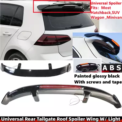 Black Rear Roof Lip Spoiler Wing W/ Light Hatchback Wagon SUV Minivan Universal • $86.48