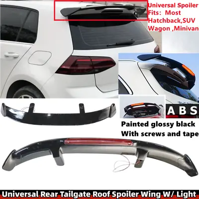 Universal Gloss Black Rear Roof Spoiler W/ Light Fit For Volvo Suzuki Mini Smart • $86.48