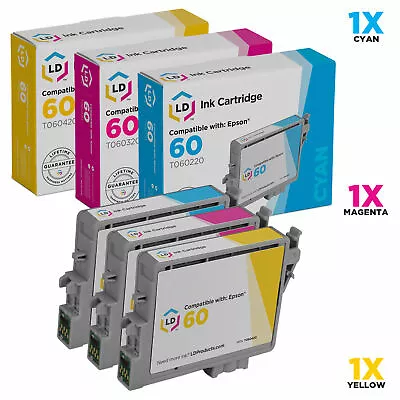 LD T060 60 Inkjet Cartridges Set Of 3 For Epson T060220 T060320 T060420 CX7800 • $11.69