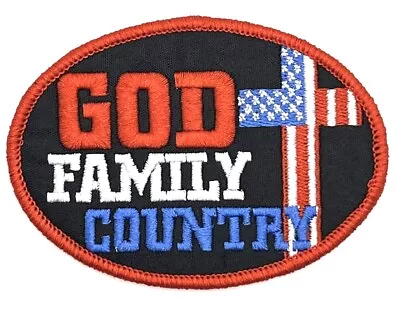 God Family Country Patriotic Flag Patch Iron Sew On Vintage Style Retro Cap Hat • $5.60