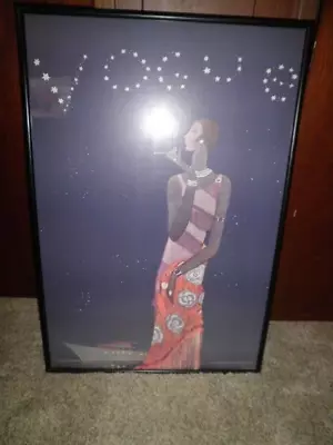 Vintage Framed Under Glass VOGUE Cover Poster Tropical Night CONDE NAST & CO • $125