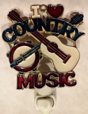 I Love Country Music Night Light With Switch (NO BULB) 5  X 4  USED D-6 • $13.99