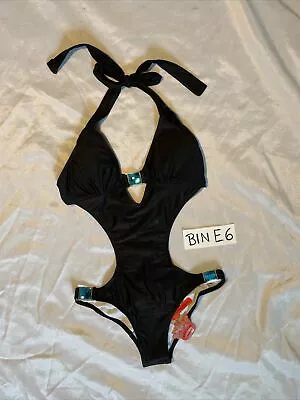 Apollo Swimwear Black Blue Medallion Monokini Women’s Size M • $11