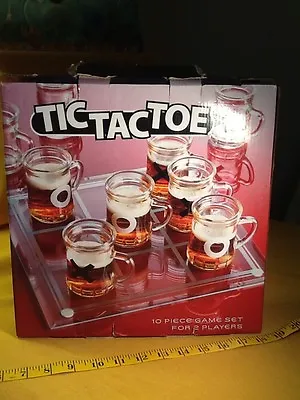 Home Essential TicTacToe Drinking Beer Glass Set W/Mini Beer Mugs W/Original Box • $12.85