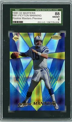 PEYTON MANNING 1998 Collector's Edge Masters Rookie Preview #RM1 RC SGC 8 NM-MT • $59.95
