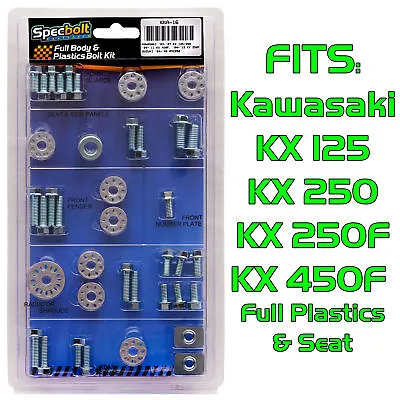 KX KXF Full Body Plastics Bolt Kit KX125 KX250 KX250F KX450F Kawasaki #KKA-16 • $19.99