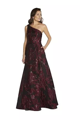 Aidan Mattox Floral Jacquard One Shoulder Gown SIZE 12 • $135