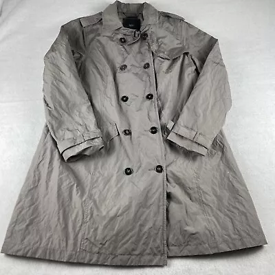 Mossimo Rain Coat Jacket Womens XXL Gray Button Front Long Sleeve Pocket Outdoor • $24.50