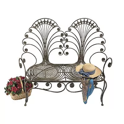 Grand Peacock Metal Garden Bench • $712.86