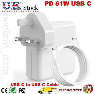 61W USB-C Power Adapter Charger Type-C Cable For Apple Macbook Air Pro Laptop UK • £8.99