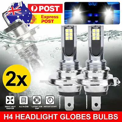 2x 14000LM Car H4 Headlight Globes Bulbs LED Lamp High Low Beam Cool White 6500K • $13.85