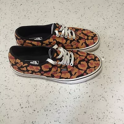 Vans Leopard Print Mens Size 7.5 Womens 9 Low Top Lace Up Canvas Shoes • $17.49