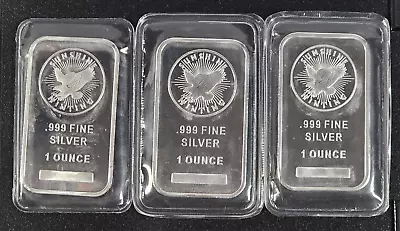 THREE 1oz Silver Bars Sunshine Minting • £95