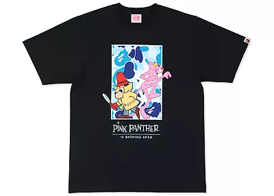 A Bathing Ape Bape FW21 Pink Panther ABC Camo Wall T Shirt Blue Black Men's XL • $100.79