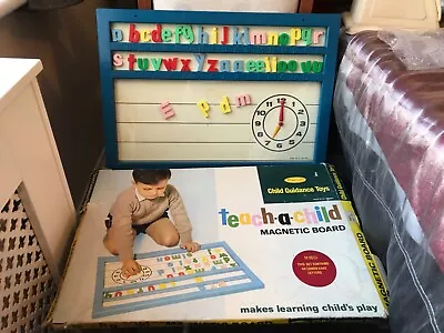 £16.39 • Buy Vintage Large Teach A Child Magnetic Board With Lower Case Letters Complete
